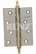 Картинка Петля врезная стальная RENZ 100- 4BB CH AB 4 подшипника декоративный колпачок бронза античная